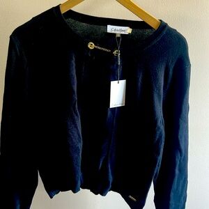 Calvin Klein black sweater with chain